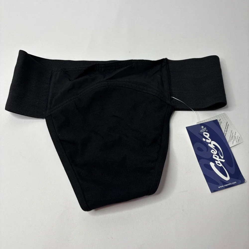 Capezio N5930 Black Quilted Panel Dance Belt Thong Mens Medium NWT New with Tags